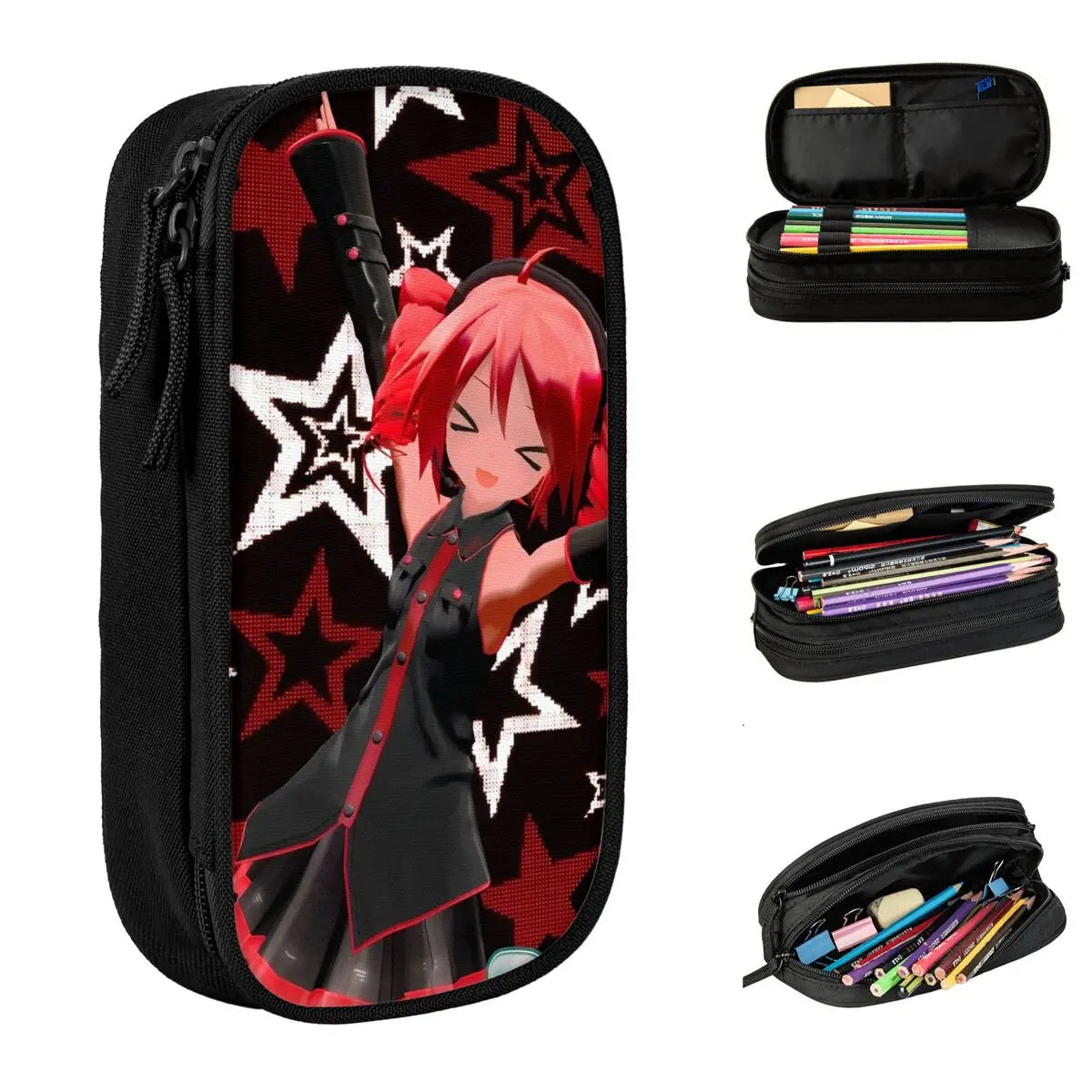 Kasane Teto High-Capacity Expandable Pencil Case - Multiple UTAU Designs